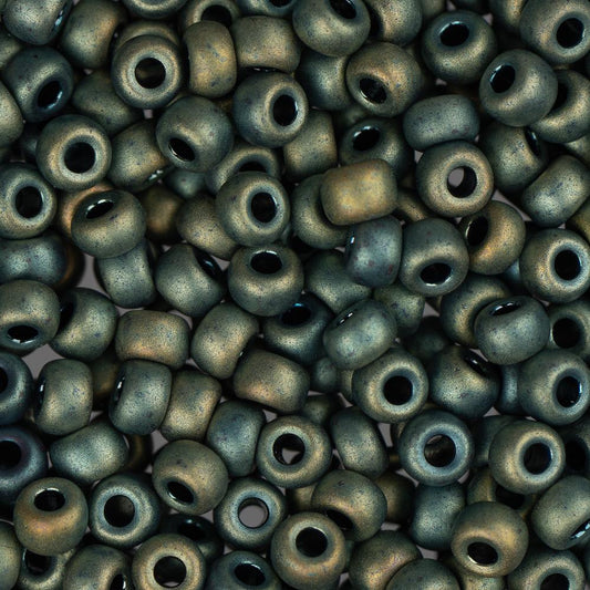 8/0 Perles Miyuki Rocailles #2008 Vert Métallique Mat AB 22g