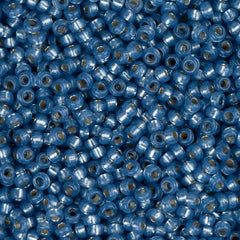 15/0 Miyuki Seed Beads #0648 Denim Blue S/L Alabaster 22g