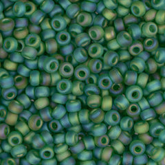 11/0 Miyuki Seed Beads #0146FR Frost Green Rainbow 22g