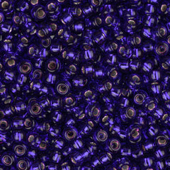 11/0 Miyuki Seed Beads #1427 Silver Lined Dark Violet 22g