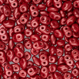 Czech Superduo Beads 24g Pastel Dark Coral