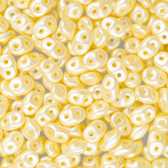 Czech Superduo Beads 24g Pastel Cream