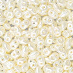 Czech Superduo Beads 24g Pastel Light Cream
