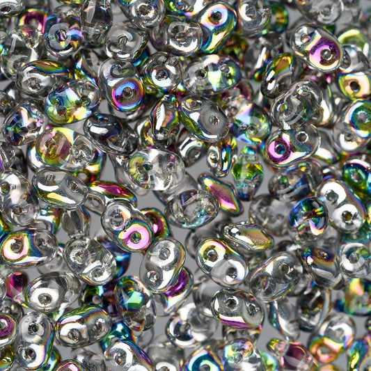 Tchèque Superduo Beads 24g Cristal Vitrail