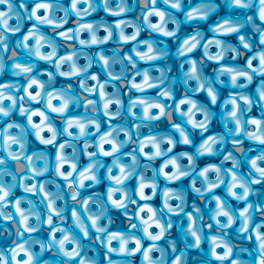 Czech Superduo Perles 24g Pastel Aqua