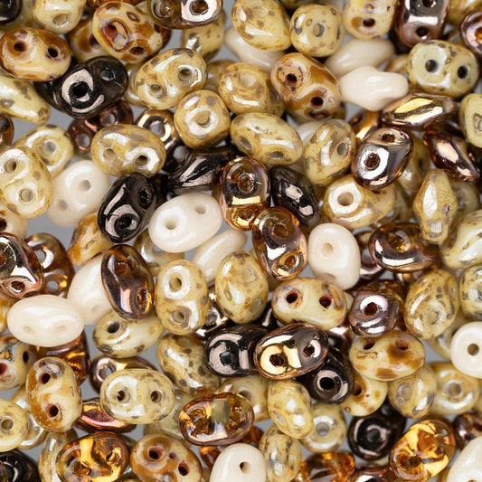 Czech Superduo Perles 24g Chat Calico