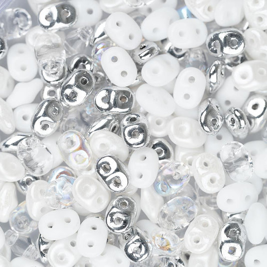 Czech Superduo Perles 24g Mariage Blanc