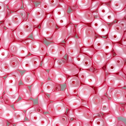 Perles Tchèques Superduo 24g Rose Pastel