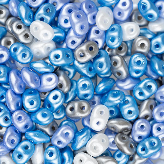 Czech Superduo Perles 24g Petit Garçon Bleu