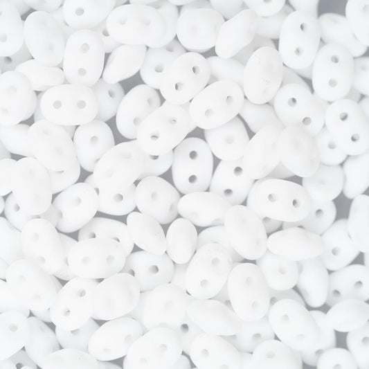 Czech Superduo Perles 24g Blanc Mat