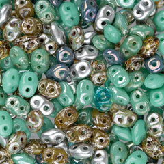 Czech Superduo Beads 24g African Turquoise