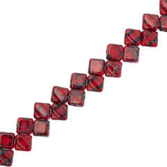 Czech Silky Beads 40/strand - Ruby Travertine