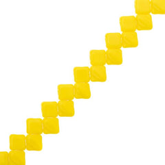Czech Silky Beads 40/strand - Opaque Yellow