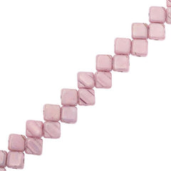 Czech Silky Beads 40/strand - White Alabaster Lilac Luster