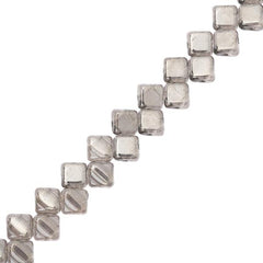 Czech Silky Beads 40/strand - Crystal Chrome