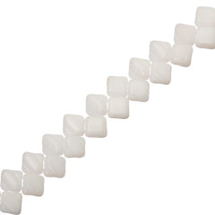 Czech Silky Beads 40/strand - White Alabaster