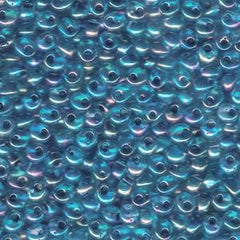 Magatama Beads #2168 Topaz Lined Aqua AB 23g