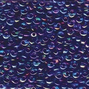 Magatama Beads #2169 Fuchsia Lined Blue AB 23g