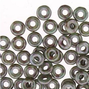 *Czech O Beads Chalk White Lazure Blue 8.1g