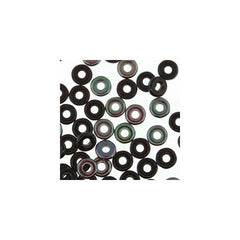 *Czech O Beads 8.1g Jet Apricot Medium