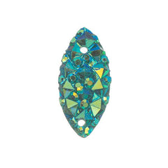 Emerald AB 7x15mm Navette Sew On Stone #9050-12 20/pk