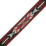 Garniture brodée de 3/4 po, noir et rouge 5 pi/paquet