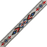 Garniture brodée de 3/4 po, blanc et noir 5 pi/paquet