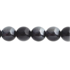 Czech Druk 3mm Beads 62/strand Opaque Jet Hematite