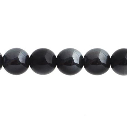 Czech Round Druk Beads 3mm Opaque Jet 62/strand