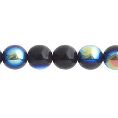 Czech Druk 3mm Beads 62/strand Opaque Jet AB