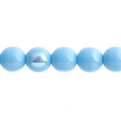 Czech Round Druk Beads 3mm Opaque Blue Turquoise AB 62/strand