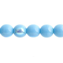 Czech Druk 3mm Beads 62/strand Opaque Blue Turquoise AB
