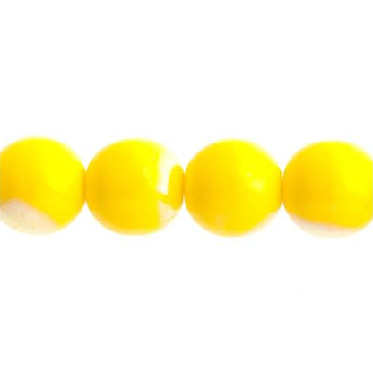 Czech Round Druk Beads 3mm Opaque Yellow AB 62/strand