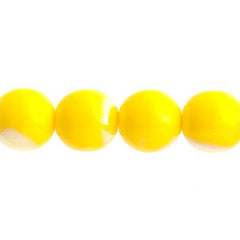 Czech Druk 3mm Beads 62/strand Opaque Yellow AB