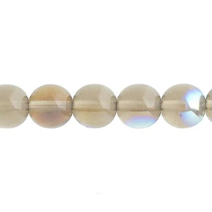 Czech Round Druk Beads 3mm Transparent Black Diamond AB 62/strand