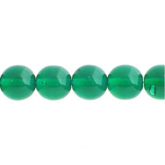 Czech Druk 3mm Beads 62/strand Trans Emerald