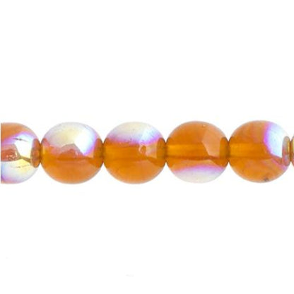 Czech Round Druk Beads 3mm Transparent Topaz AB 62/strand