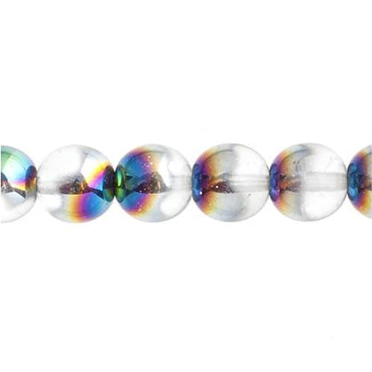 Czech Round Druk Beads 3mm Transparent Crystal Medium Vitrail 62/strand