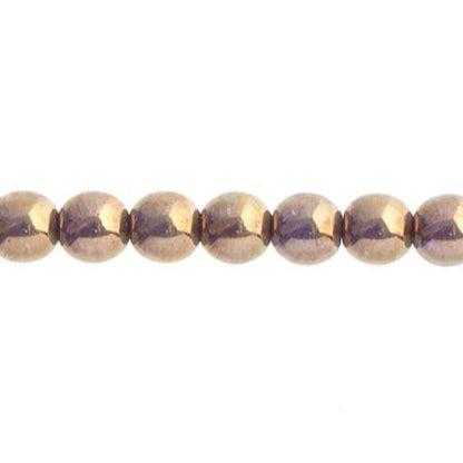 Czech Round Druk Beads 3mm Transparent Crystal Bronze 62/strand