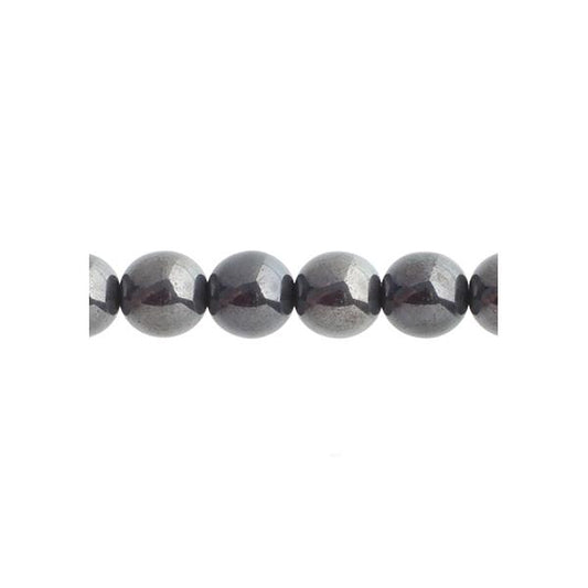 Czech Round Druk Beads 4mm Opaque Jet Hematitex2 45/strand