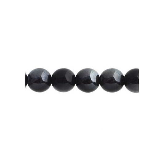 Czech Round Druk Beads 4mm Opaque Jet 45/strand