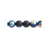 Czech Round Druk Beads 4mm Opaque Jet AB 45/strand