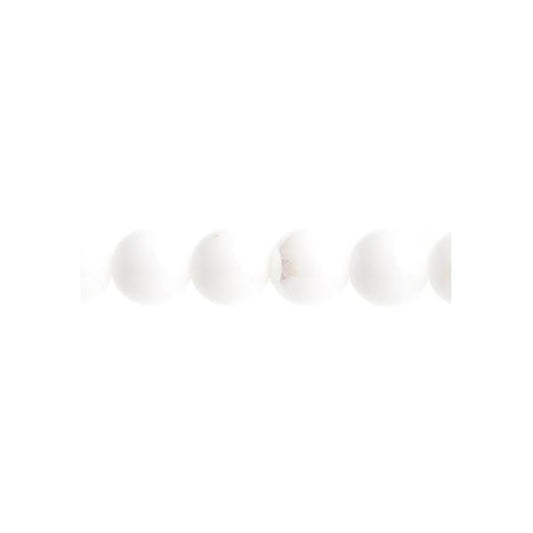 Czech Round Druk Beads 4mm Opaque White AB 45/strand