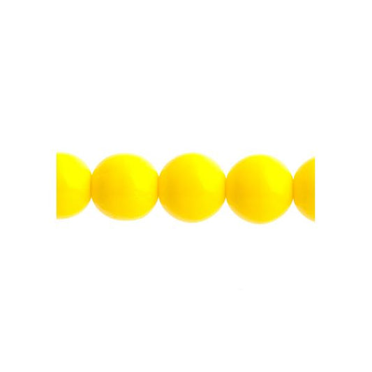 Czech Round Druk Beads 4mm Opaque Yellow 45/strand