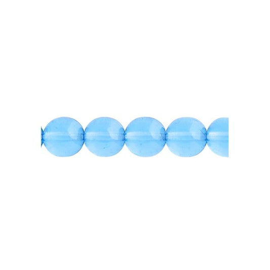Czech Round Druk Beads 4mm Transparent Aqua 45/strand
