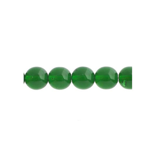Czech Round Druk Beads 4mm Transparent Green 45/strand