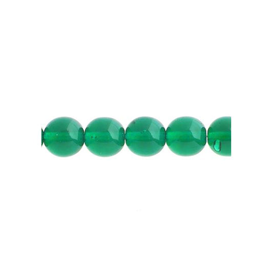 Czech Round Druk Beads 4mm Transparent Emerald 45/strand