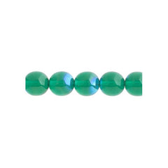 Czech Druk 4mm Beads 45/strand Trans Emerald AB