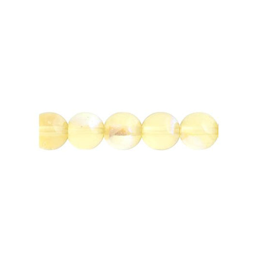 Czech Round Druk Beads 4mm Transparent Jonquil AB 45/strand
