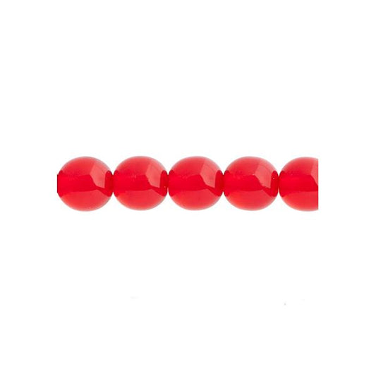 Czech Round Druk Beads 4mm Transparent Light Siam 45/strand